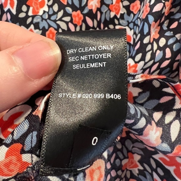 Rebecca Taylor Keyhole Cut Out Floral Silk Blend Blouse. Size 0. EUC - Picture 9 of 9